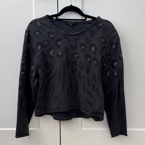 All Saints Black Leopard Print Sweatshirt